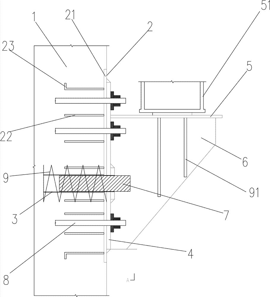 Cable tower beam installation support structure