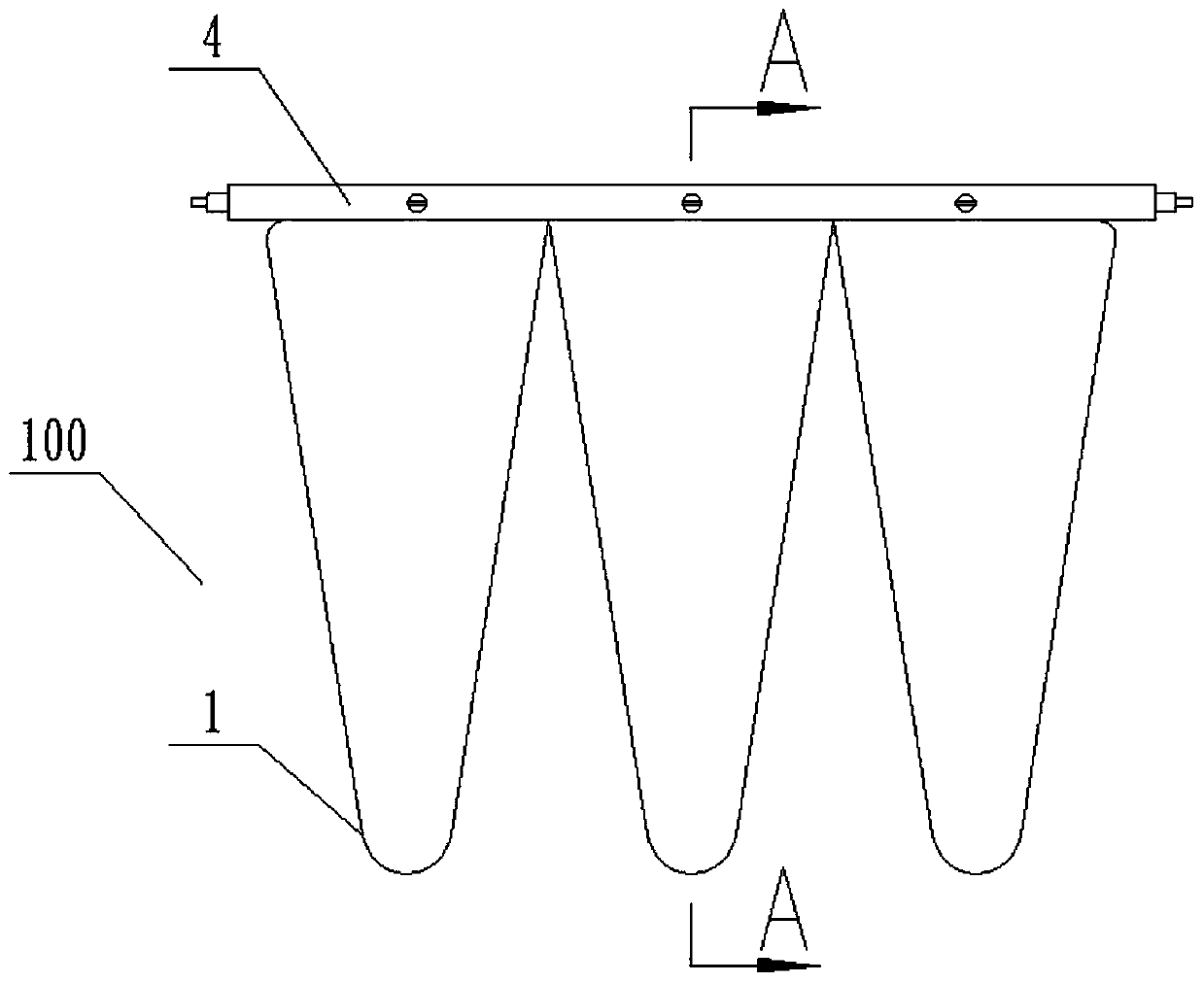 Easy-to-install paint mist filter bag and manufacturing method