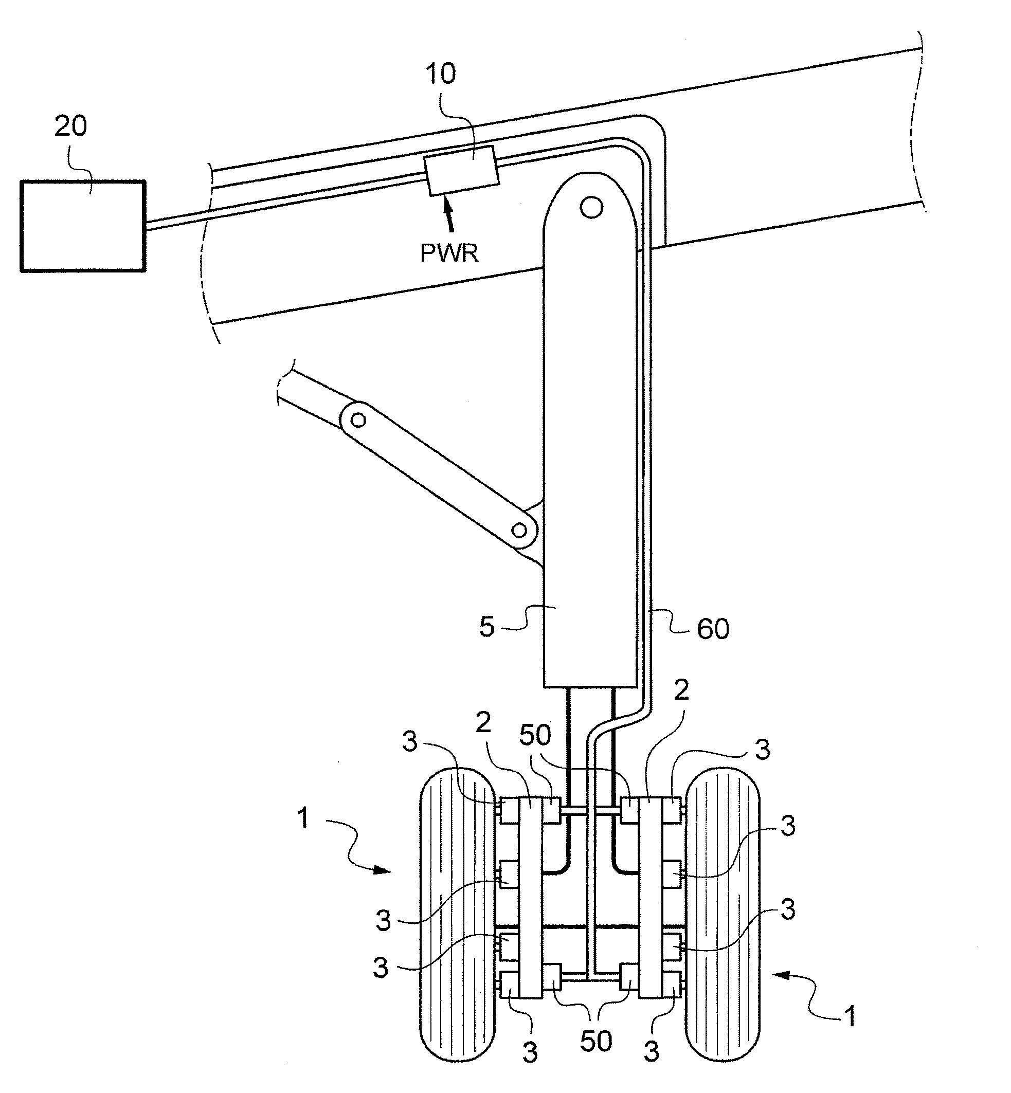 Braking system architecture for an aircraft fitted with electromechanical brakes