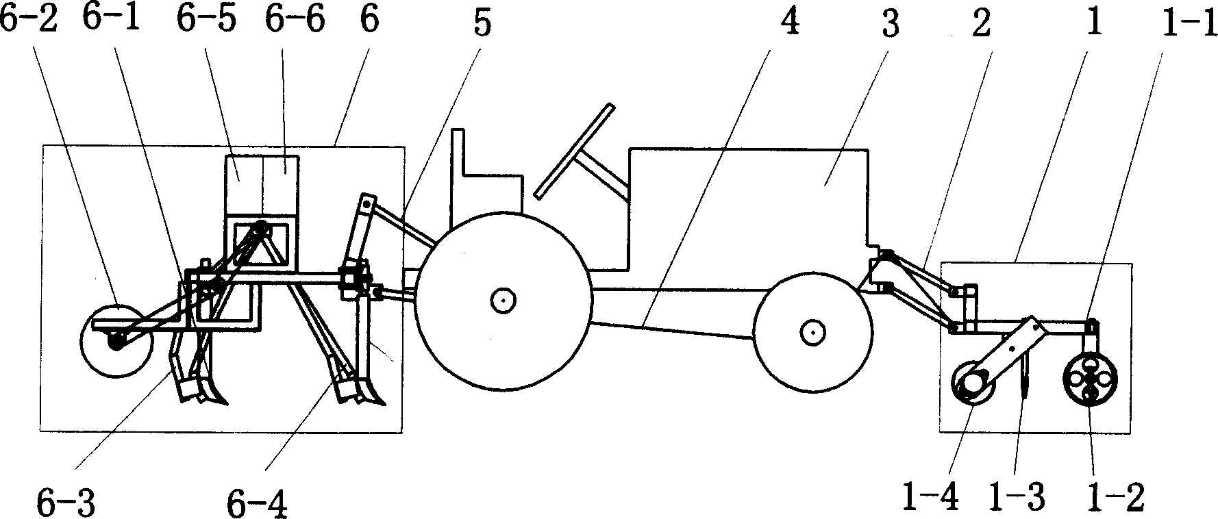 Mealie whole straw coverage wheat full no-tillage planting method and equipment thereof