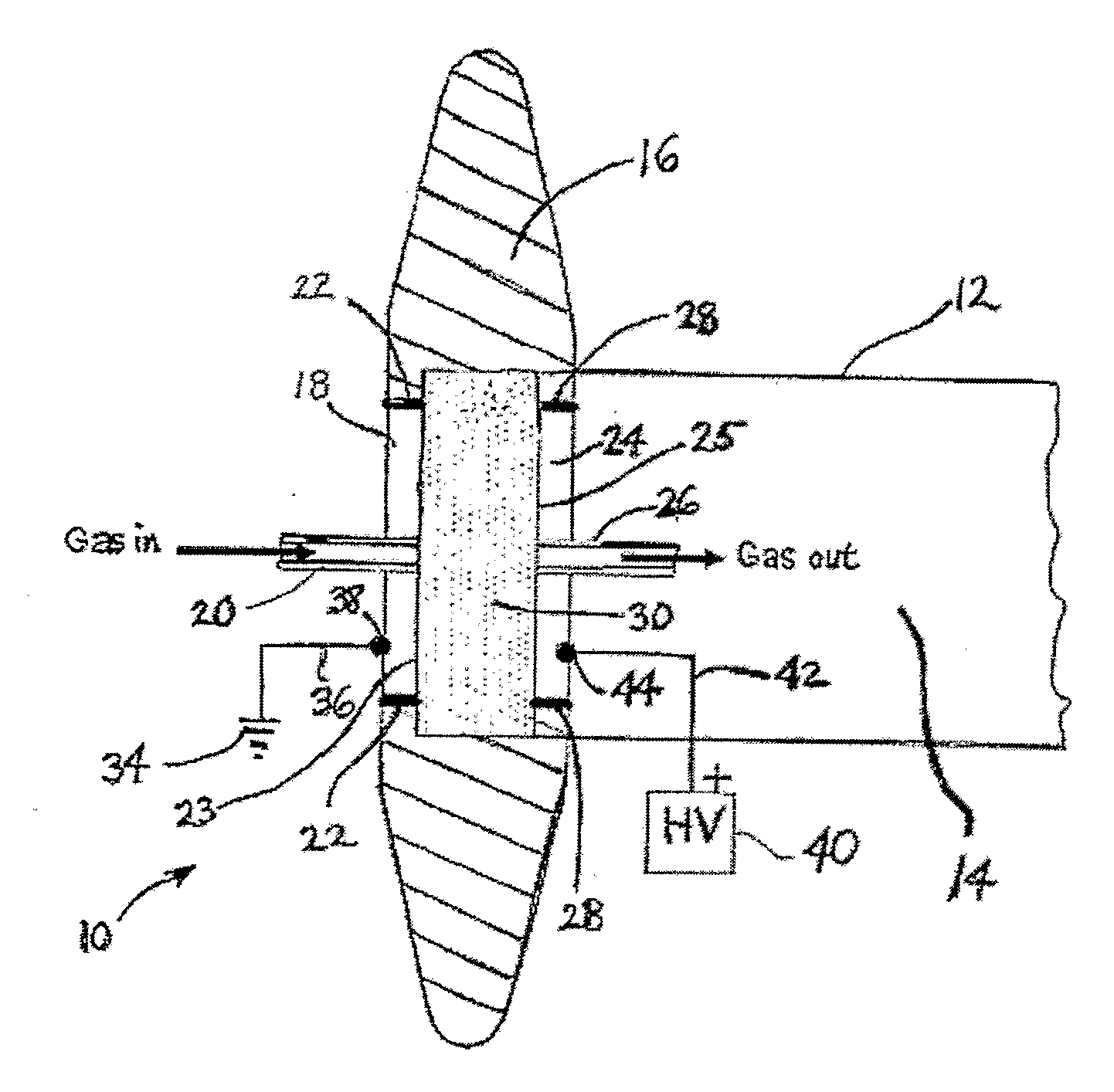 Delivery of Low Pressure Dopant Gas to a High Voltage Ion Source