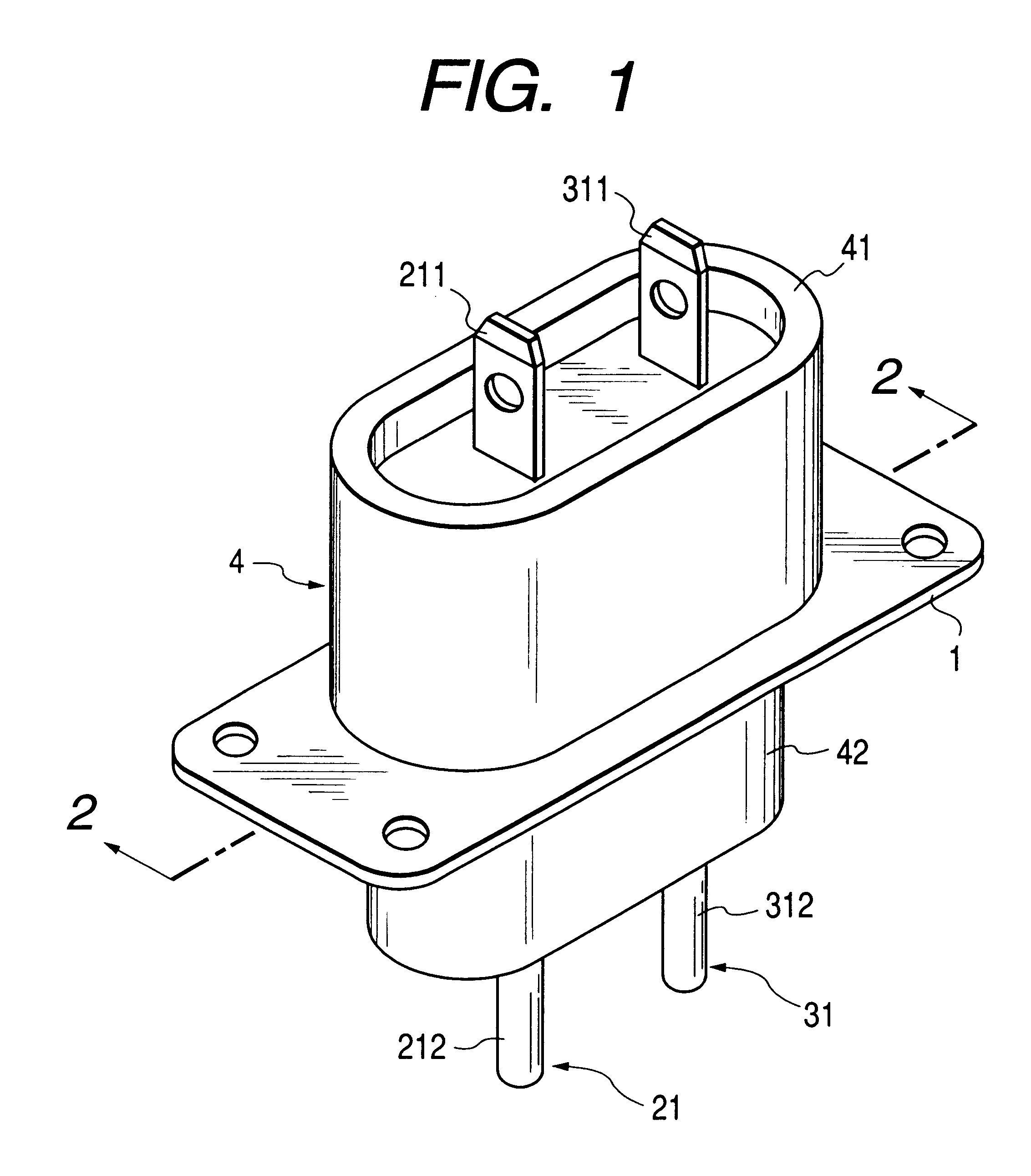 High-voltage feedthrough capacitor