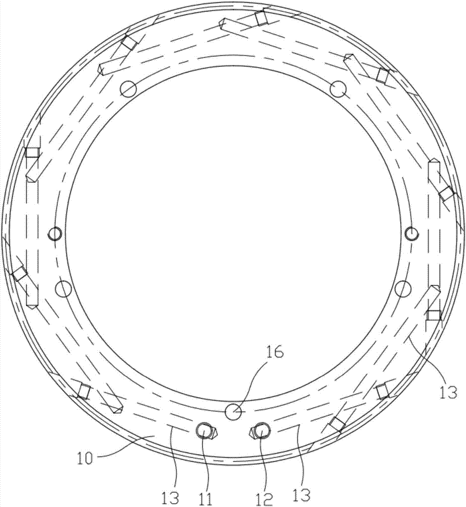 Hub mold rim water cooling device