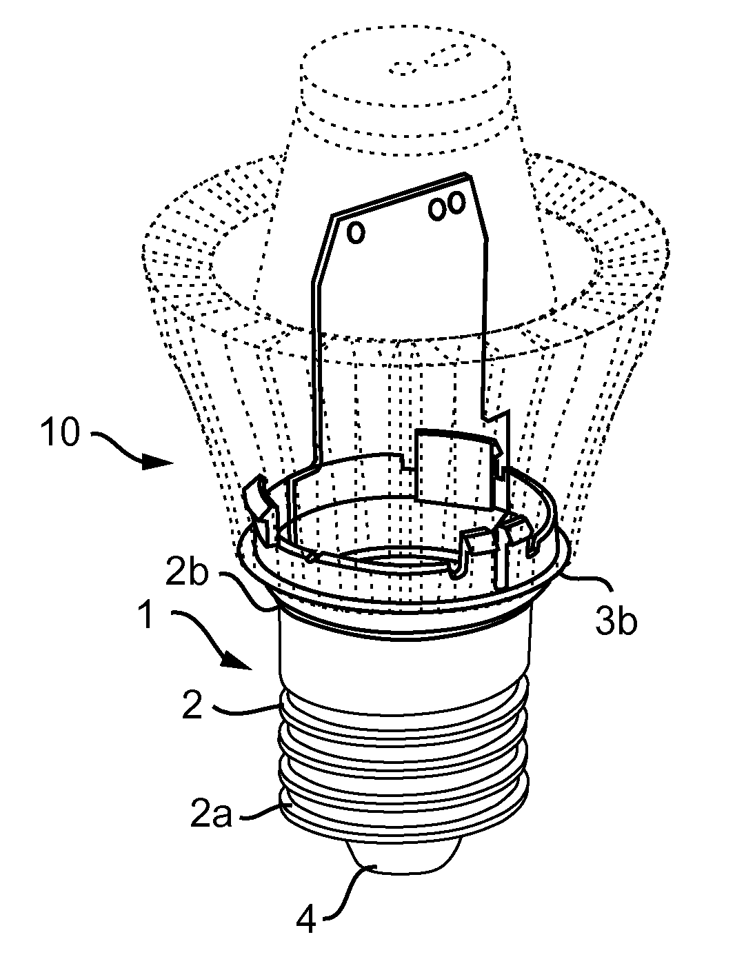 Base for an electrical lamp that prevents rotation and a more efficient method of assembling a base for an electrical lamp