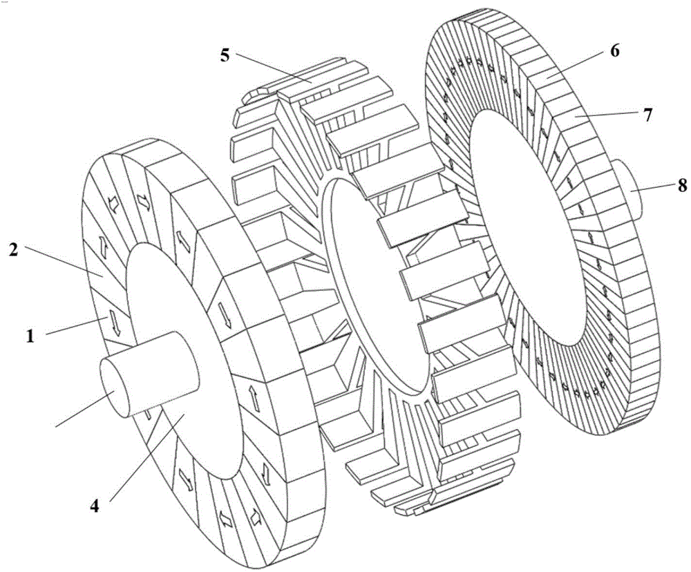 Novel magnetic gear for two-way air-gap field