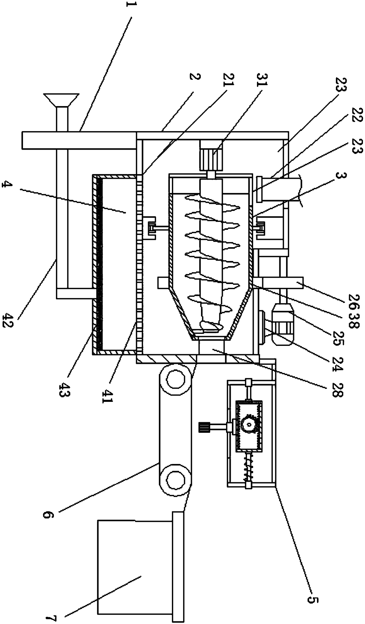 Wastewater pretreatment device for food processing industry