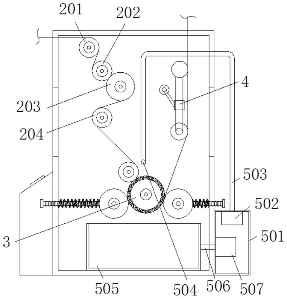 Structure for reducing broken yarns of machine table in production of glass fabric