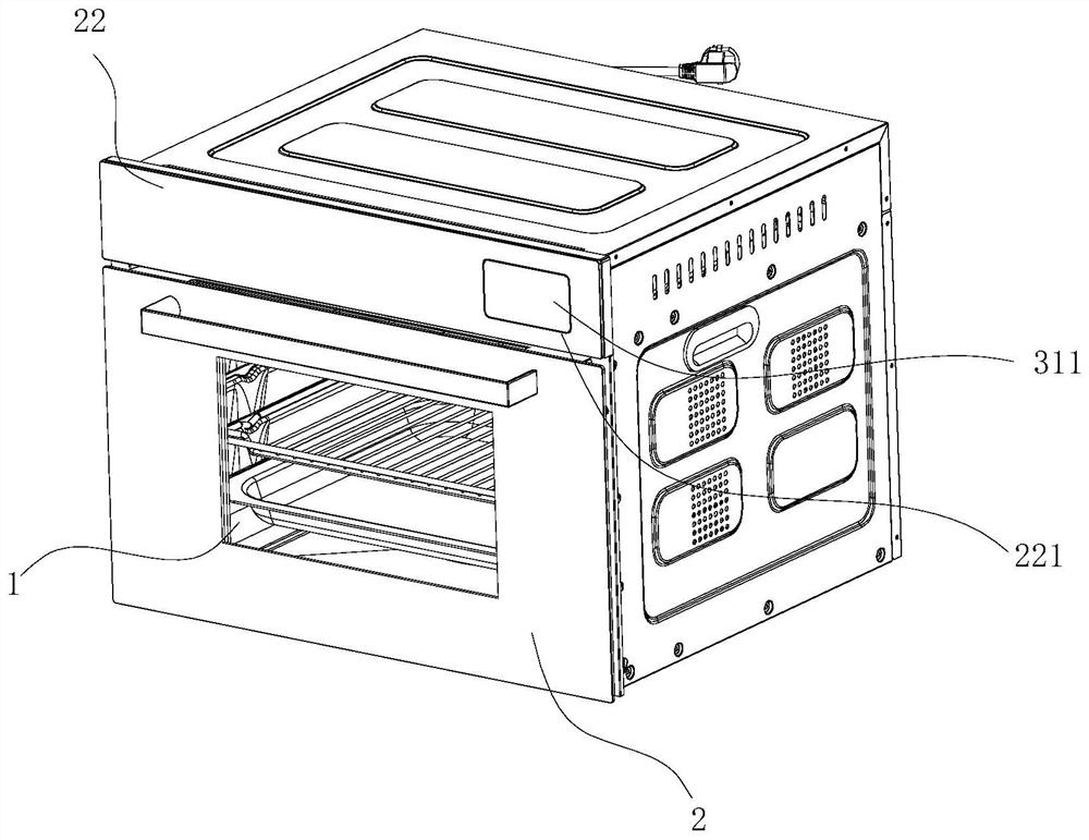 Water tank automatic push-out structure and cooking device with same