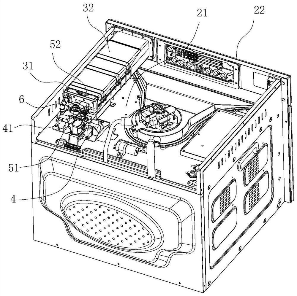 Water tank automatic push-out structure and cooking device with same