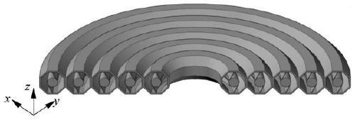 An elastic metamaterial wheel structure with medium and low frequency vibration damping properties