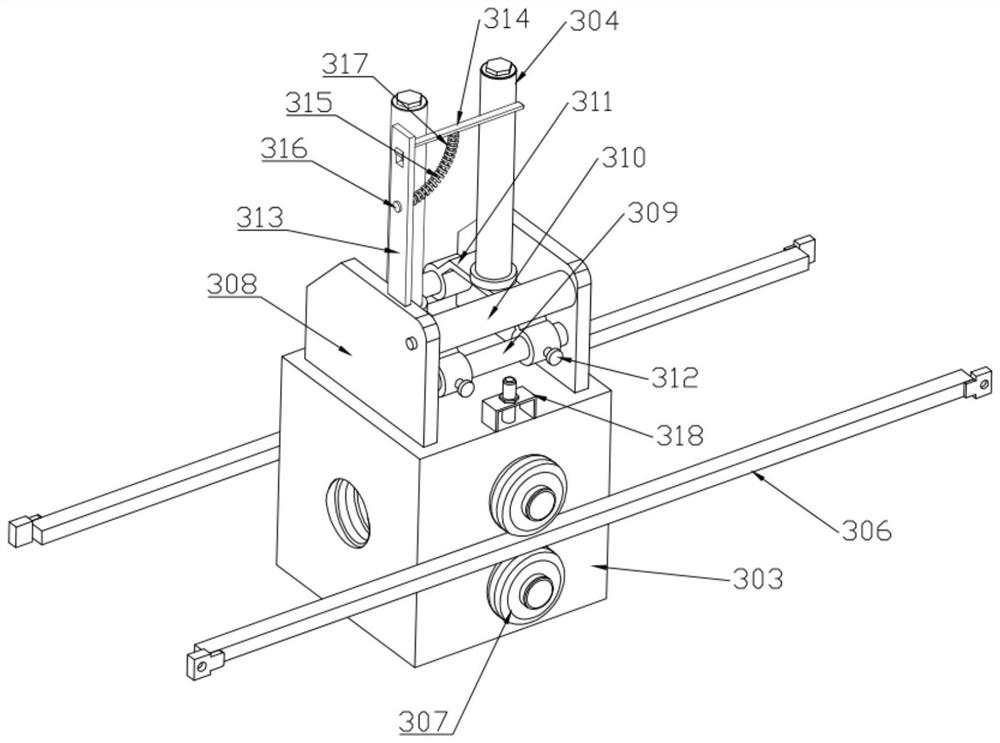 A winding device for plastic pipe extrusion molding