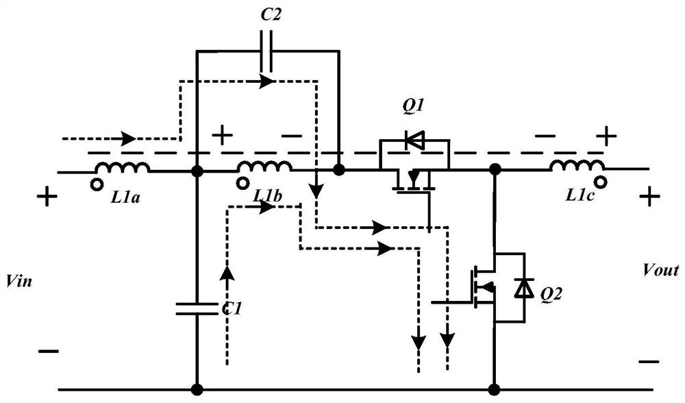 Coupled quasi-Z-source direct-current converter