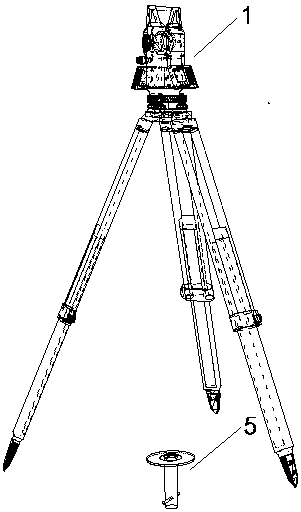 Standard plane laser ranging total station instrument height measuring system and using method