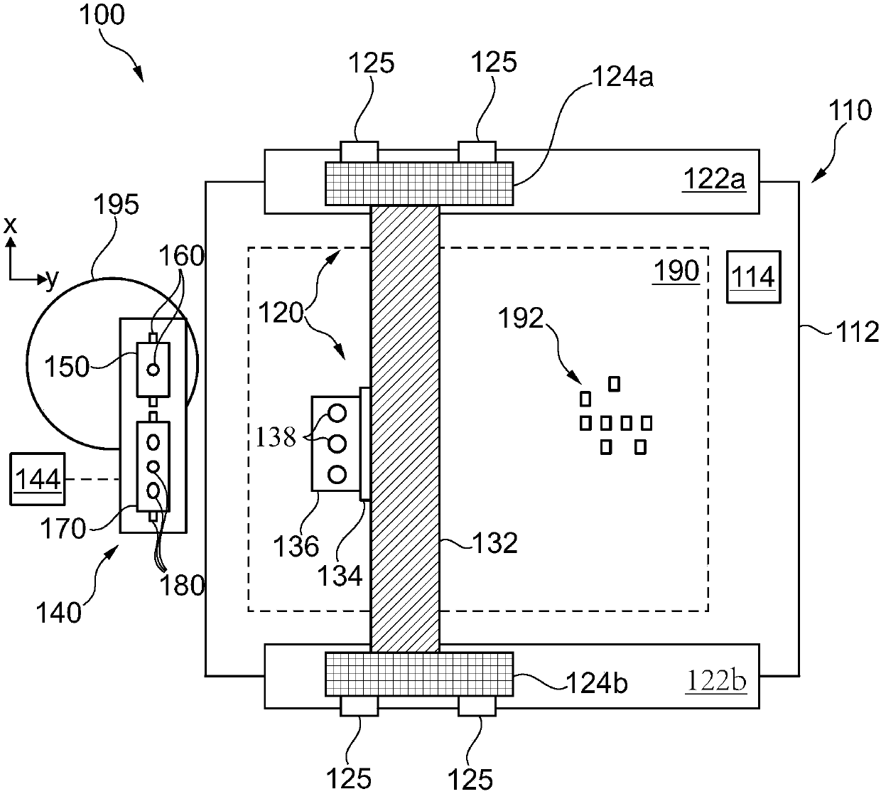 Buffering of fcob chips in a chip transfer device