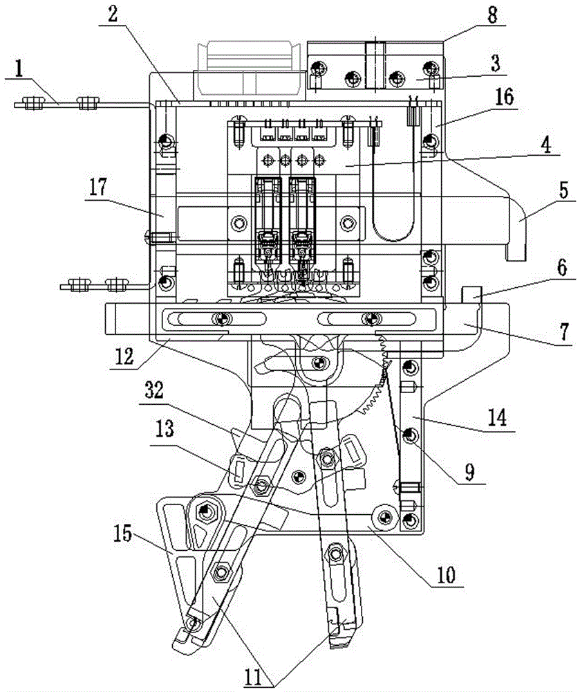 Self-controlled vertical thread adjusting device