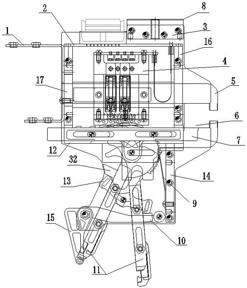 Self-controlled vertical thread adjusting device