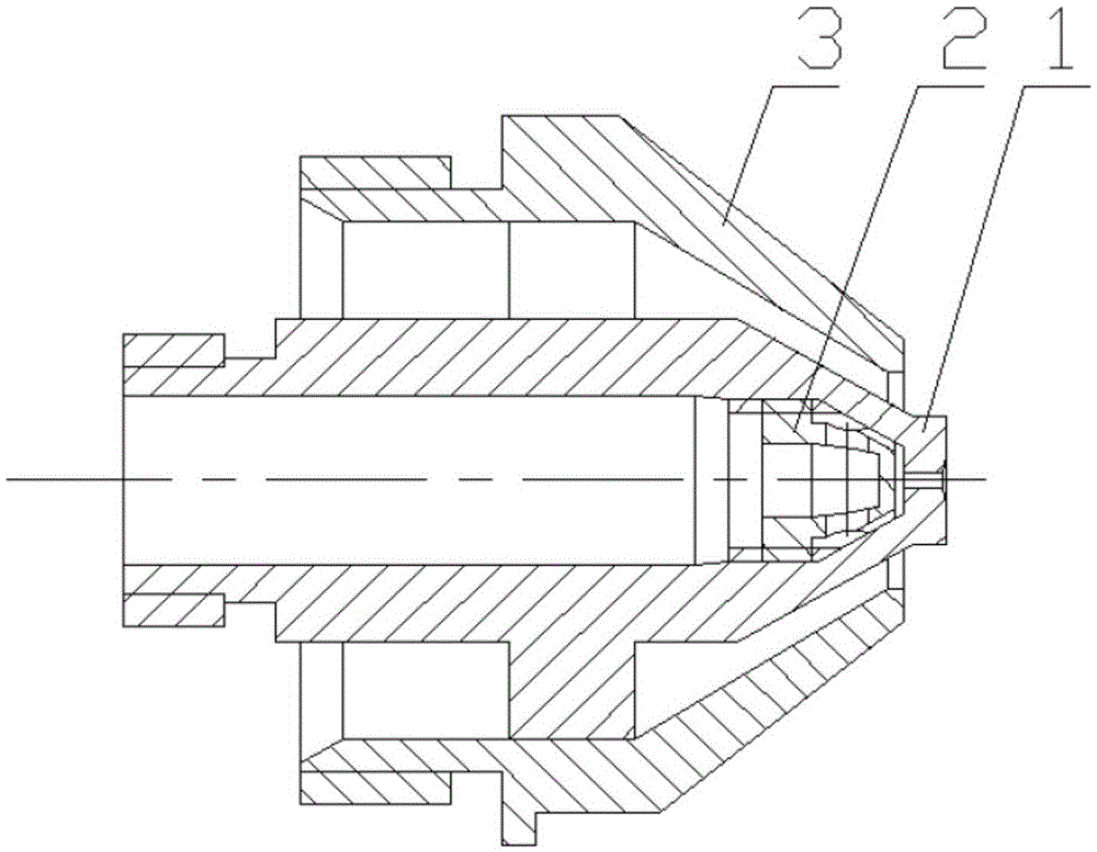 Fixed bed multiphase atomizing nozzle