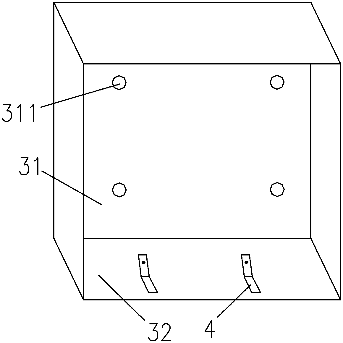 Installation method of shunt module cabinet body upper support frame piece and positioning tool for installation