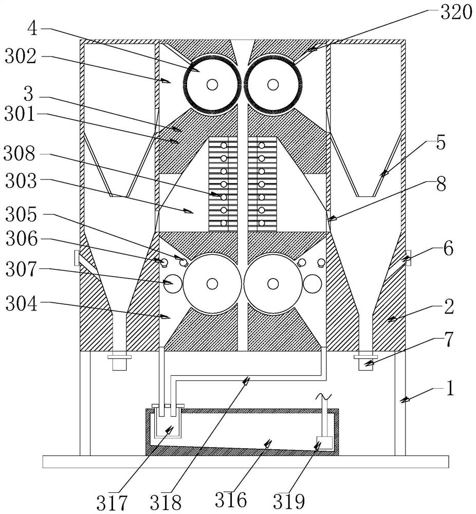 Garment production plush removal device facilitating material collection