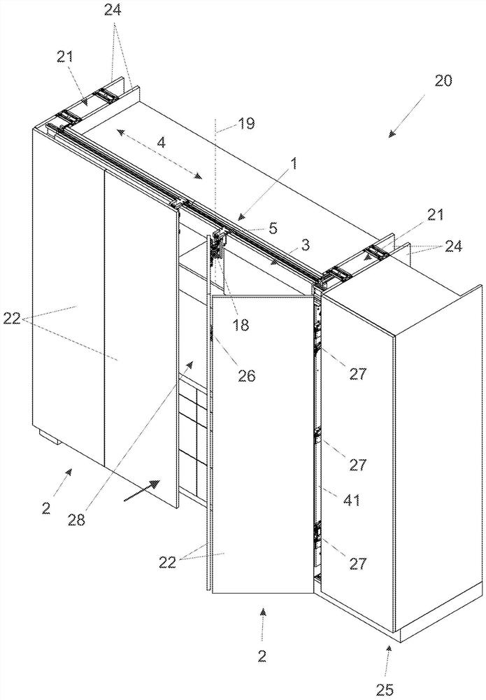 Arrangement for guiding a sliding door