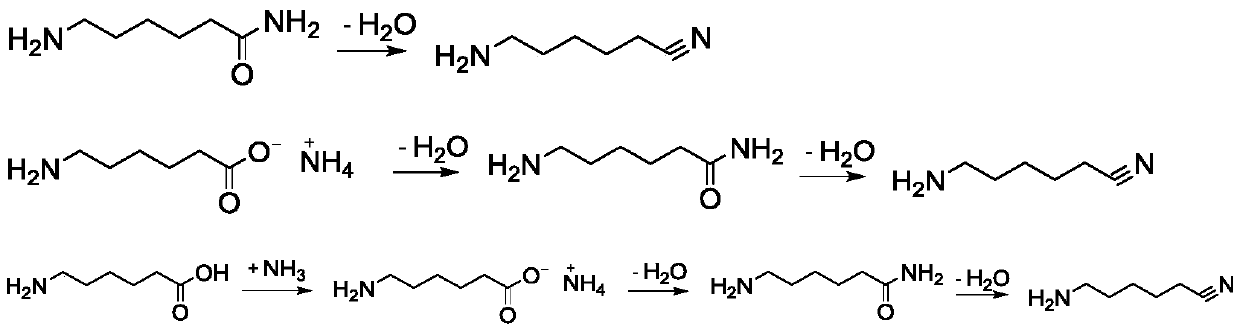 Method for producing hexamethylenediamine key intermediate 6-aminocapronitrile by continuous gas-phase two-step method