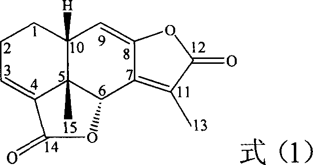 Eremophil dilactone natural product with tumour cell growth inhibiting activity