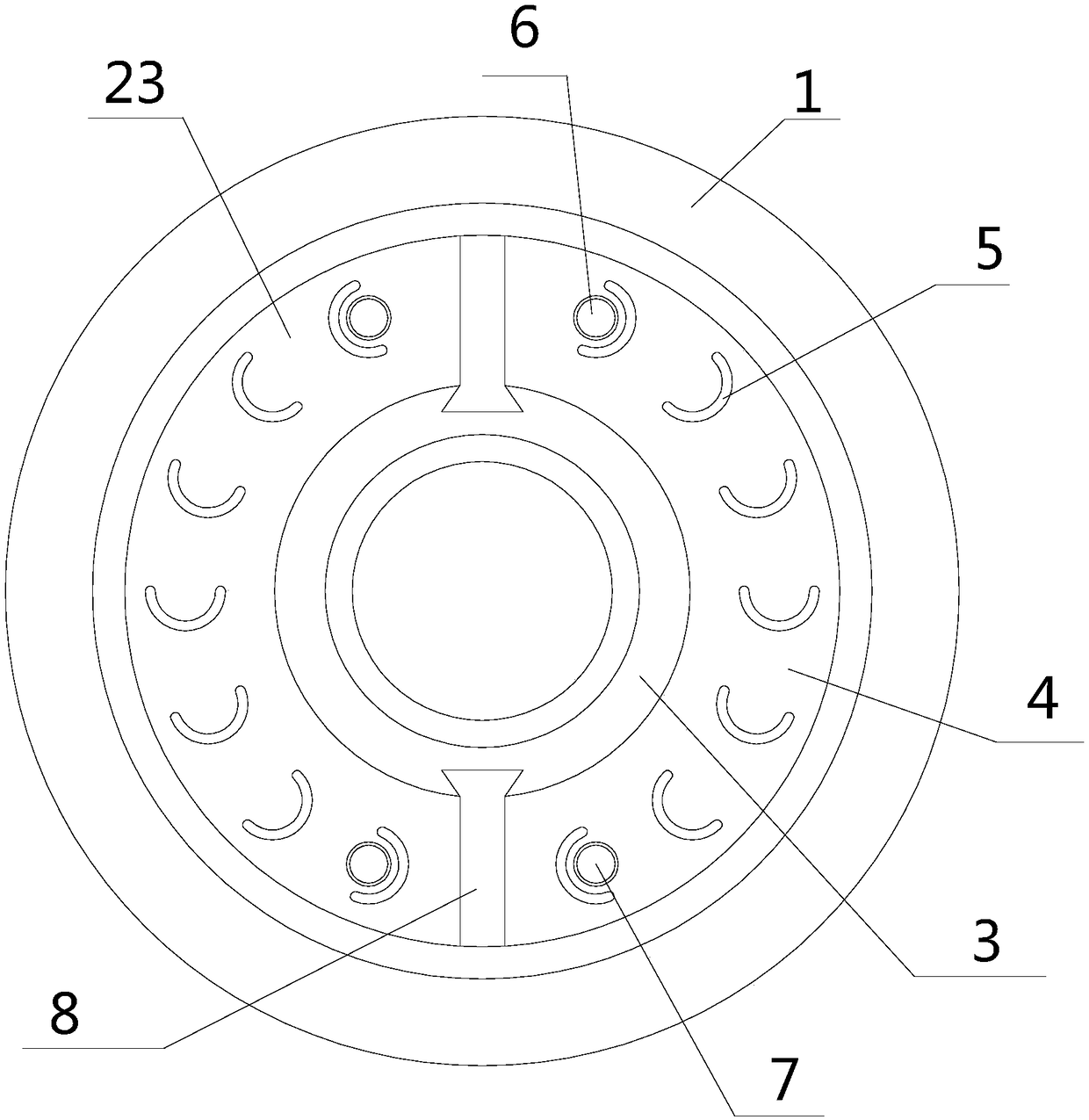 A one-way rotating damping bracket