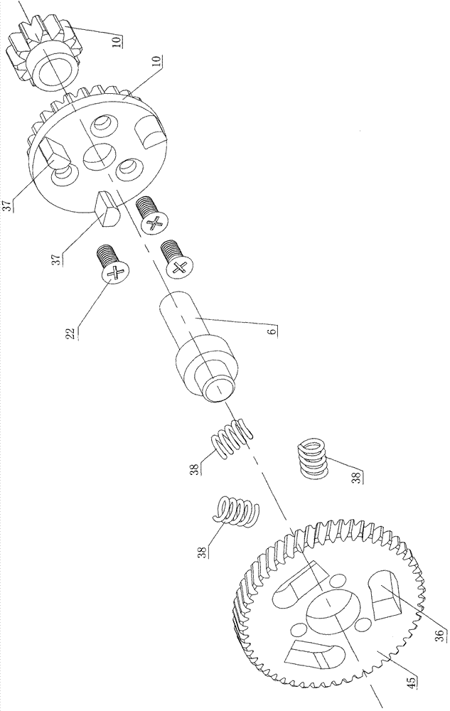 Transmission spindle with buffer