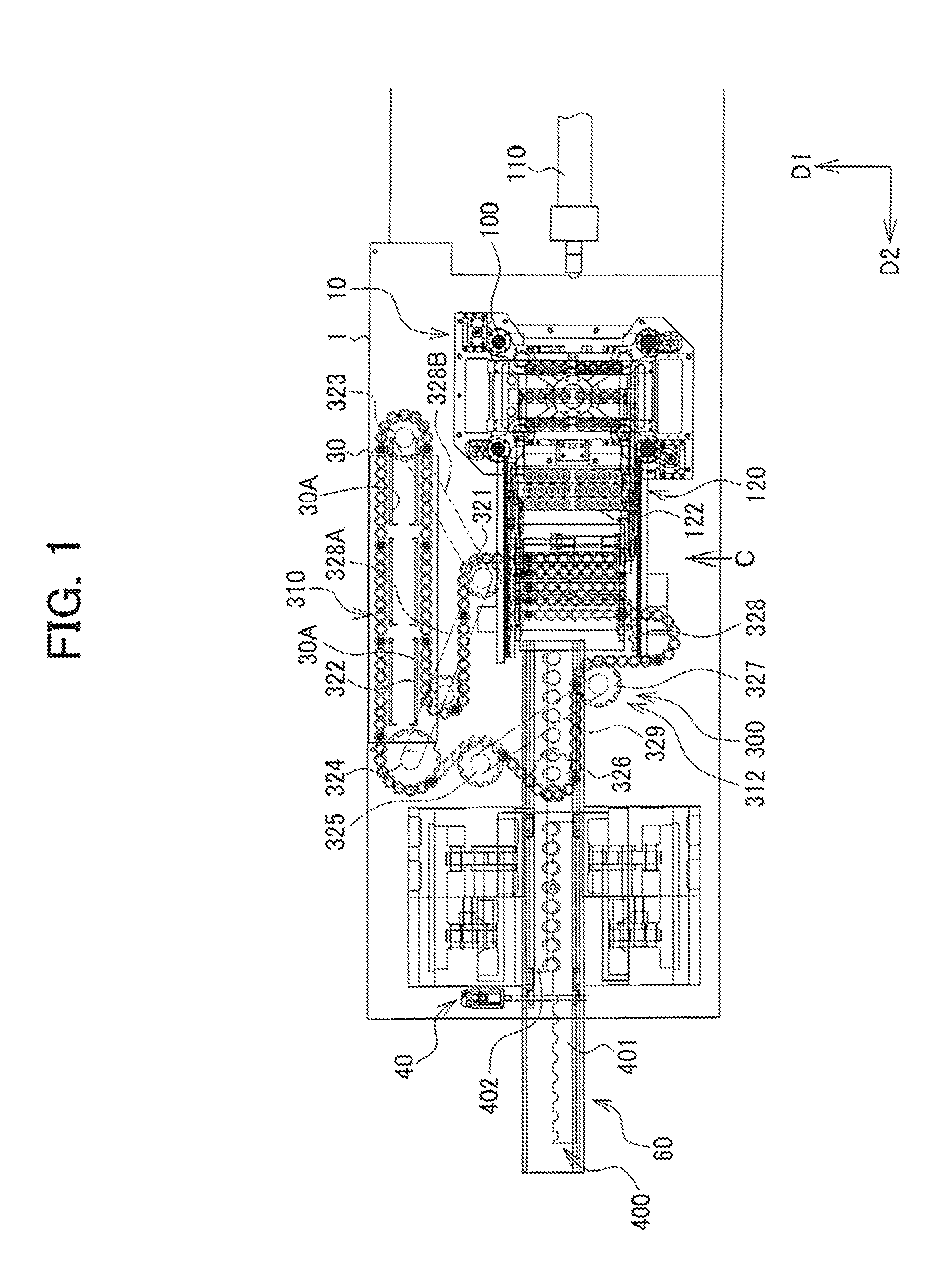 Injection stretch blow molding device and molded part heating device