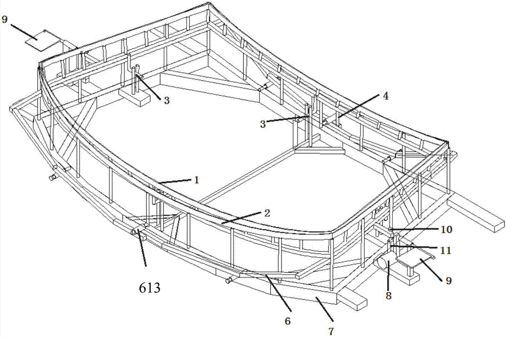 Glass bending deadweight molding die