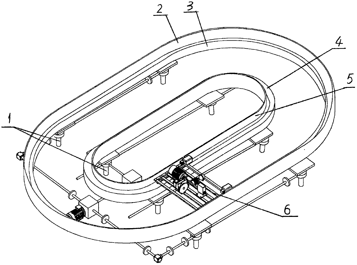 Lift-adjustable elliptical double-ring track soil tank test bench