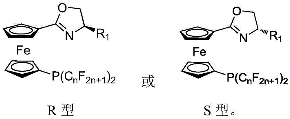 A 1,1'-ferrocene perfluoroalkylphosphine nitrogen ligand, its preparation method and application