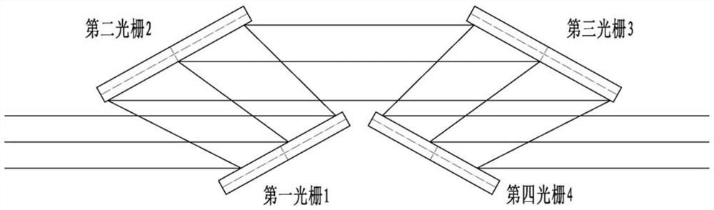 Laser pulse width compression system with preset space chirp