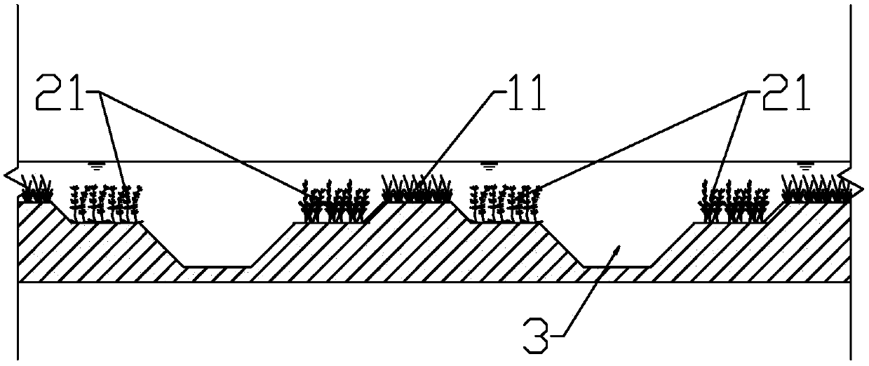 Underwater topographical structure used to water body ecological restoration