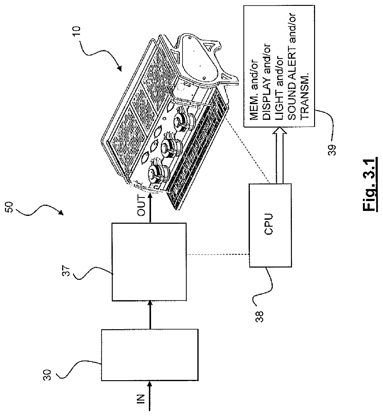 Active system for monitoring and filtering the water for an espresso coffee machine and associated espresso coffee machine