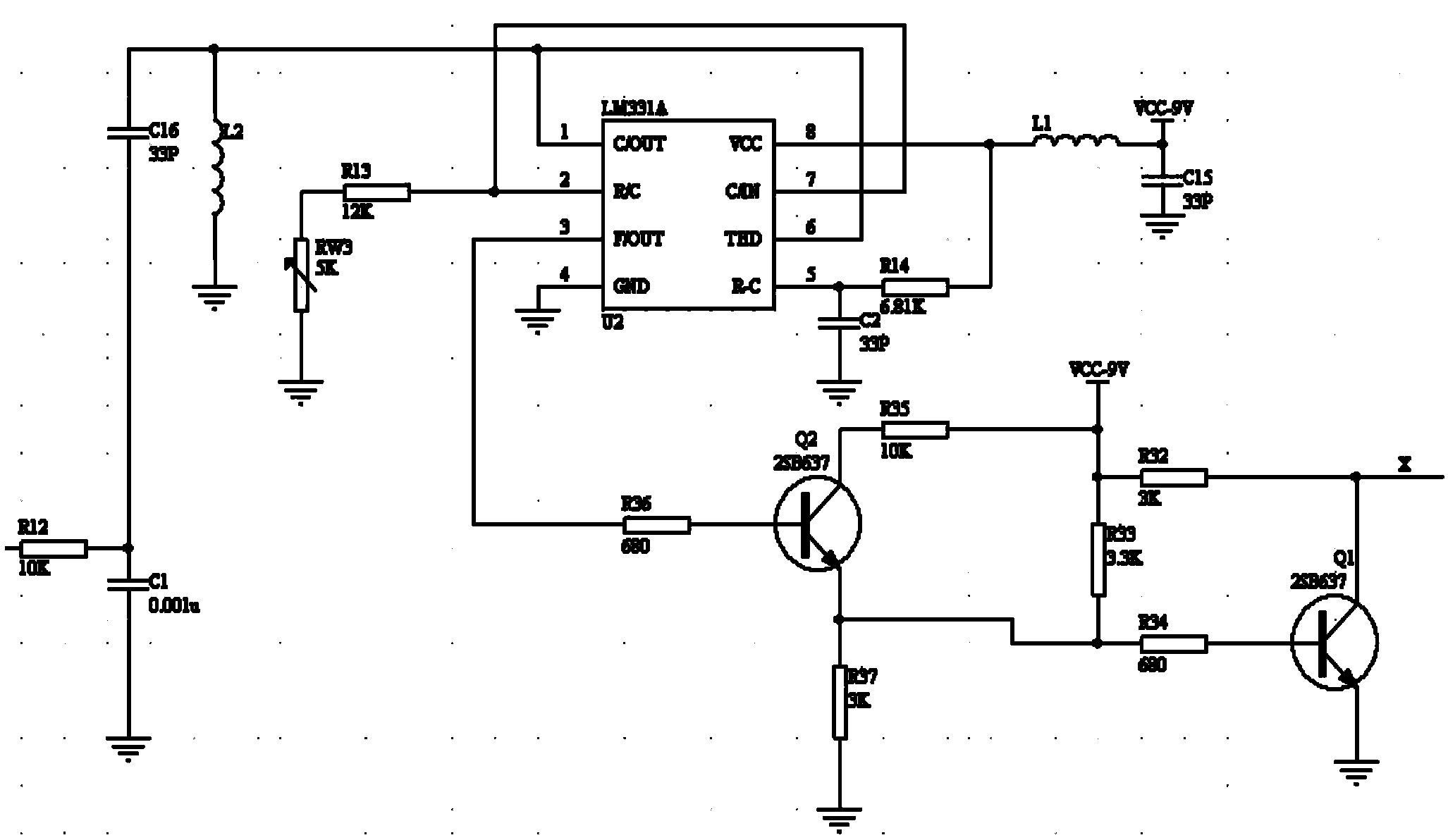 Voltage frequency conversion circuit for photometric system