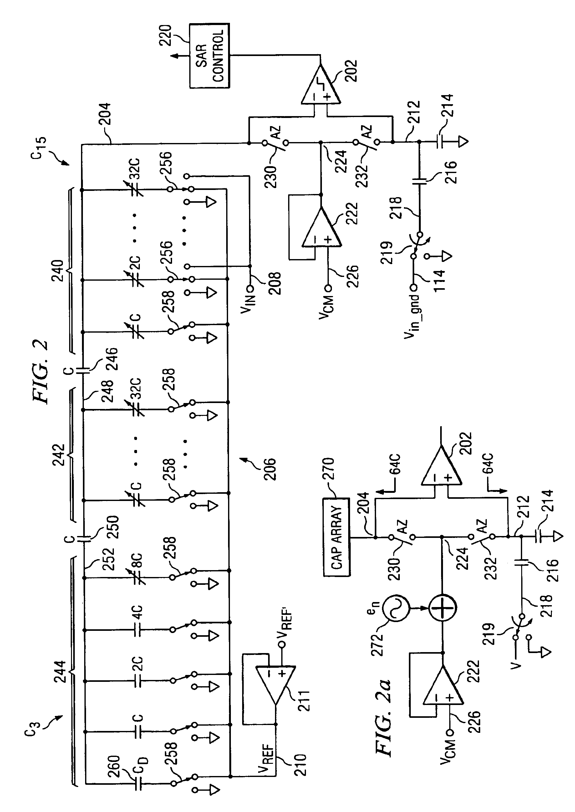 SAR with partial capacitor sampling to reduce parasitic capacitance