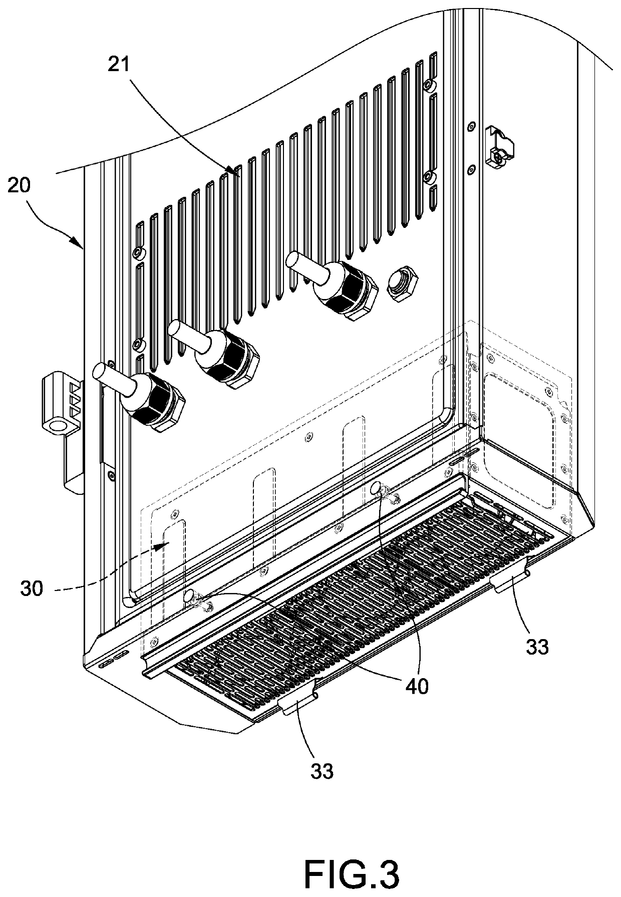 Telecommunication cabinet with hidden Anti-theft heat dissipation module