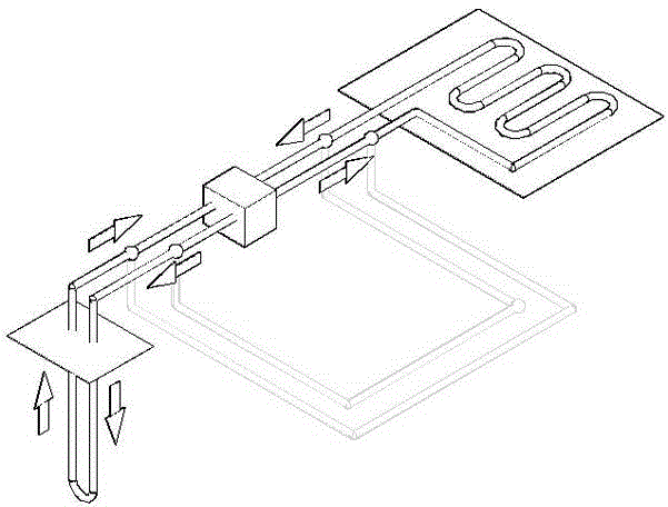 Ground source heat pump heat storage heating system that uses shallow geothermal heat to instantly melt snowfall on airport runways