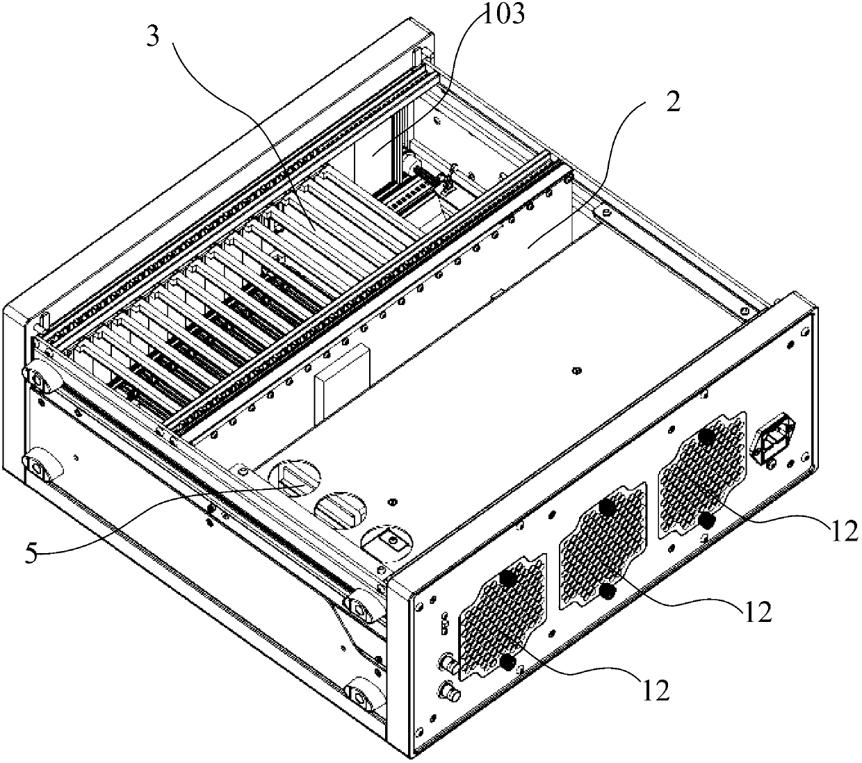 PXI (PCI eXtensions for Instrumentation) machine case and PXI testing system