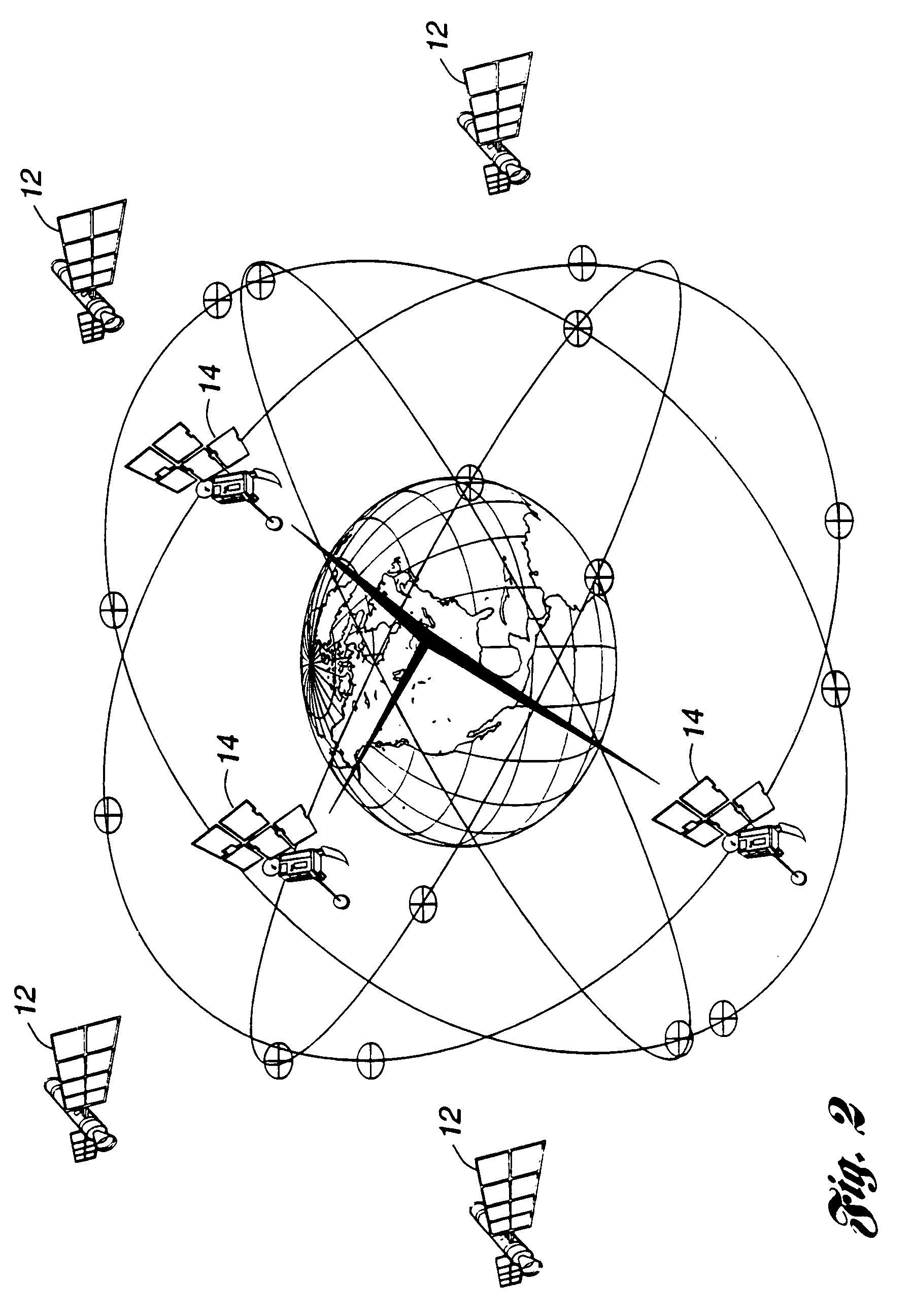 Communications system using a satellite-based network with a plurality of spot beams providing ubiquitous coverage from two different satellites