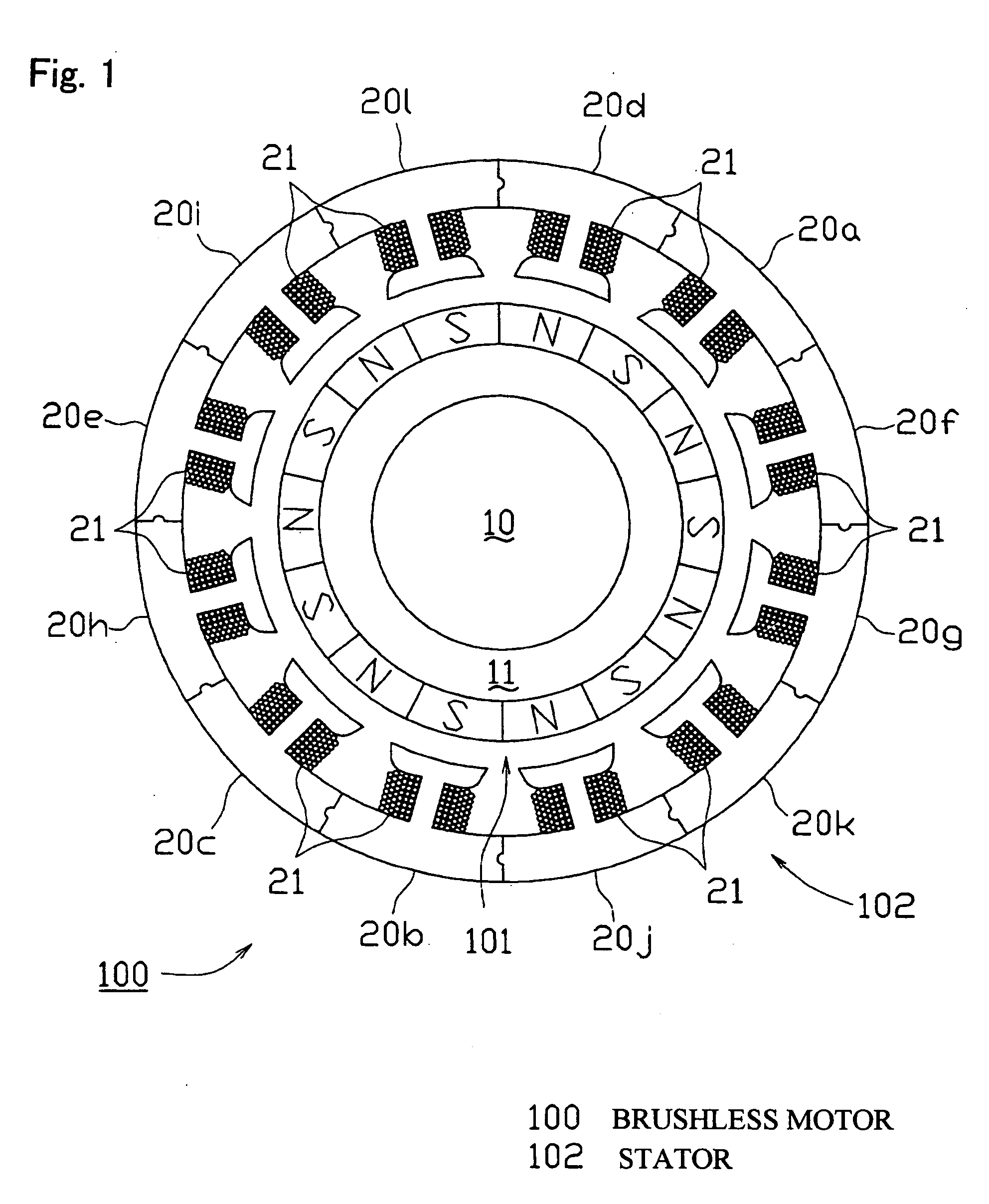 Stator and brushless motor