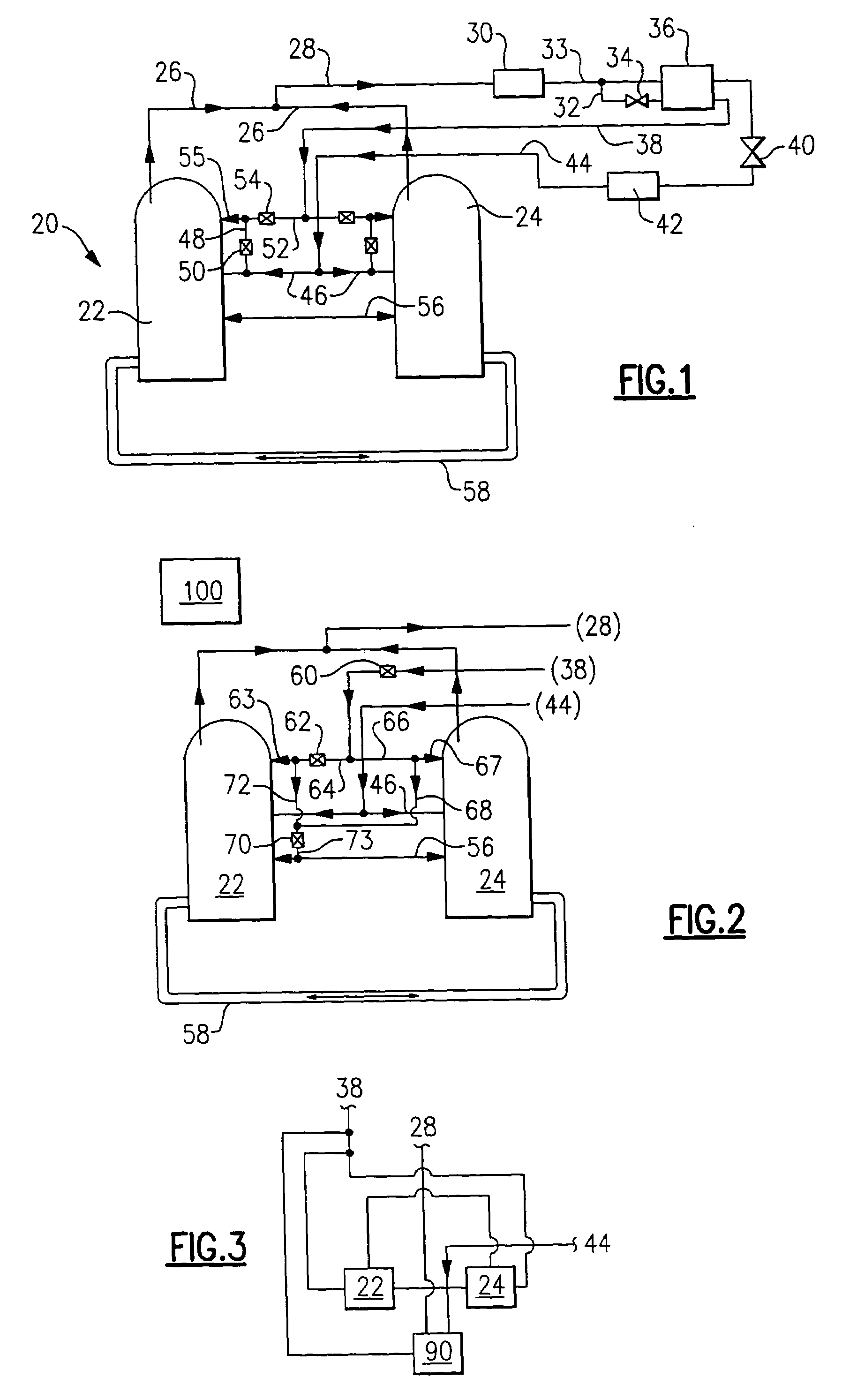 Tandem compressors with economized operation