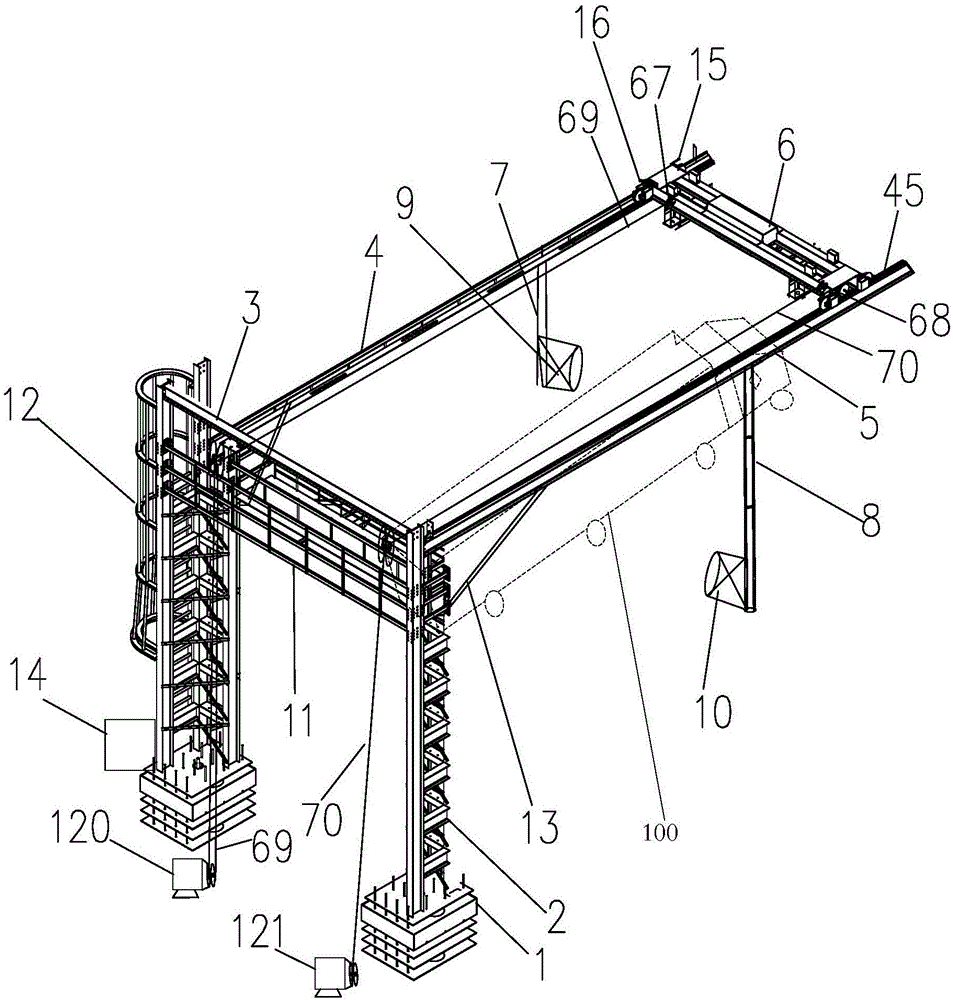 Vehicle carriage volume measurement mechanism based on portal frame