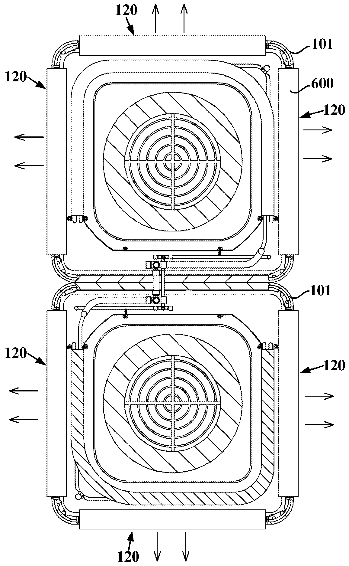 Combined suspended ceiling type air conditioner