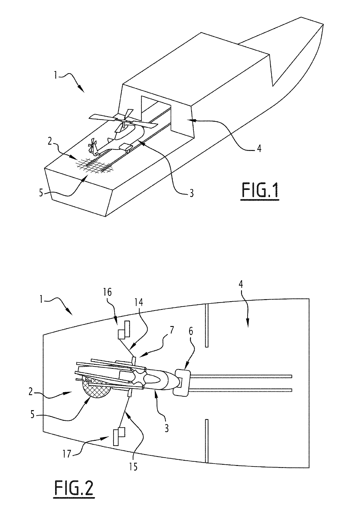 Naval platform provided with a deck landing/take-off zone and means for handling an aircraft