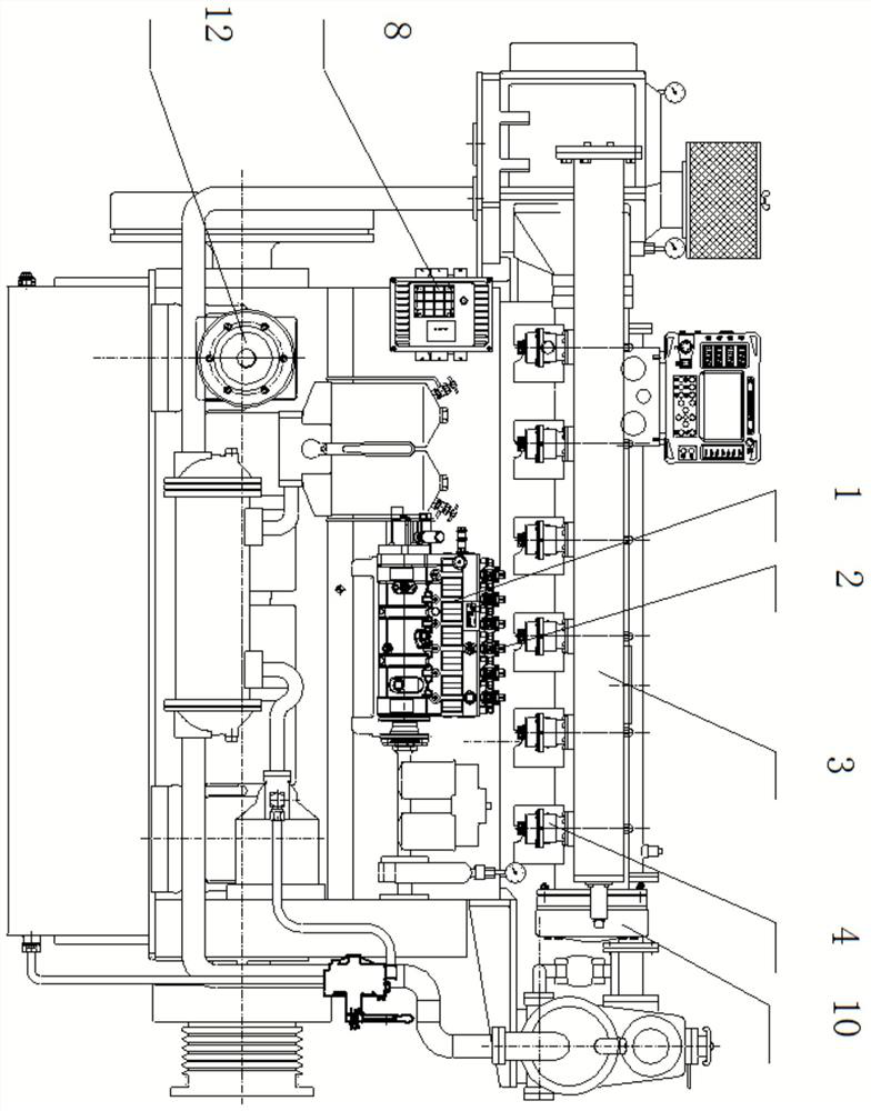 Marine medium-and-high-speed oil-gas double-electric-control dual-fuel engine