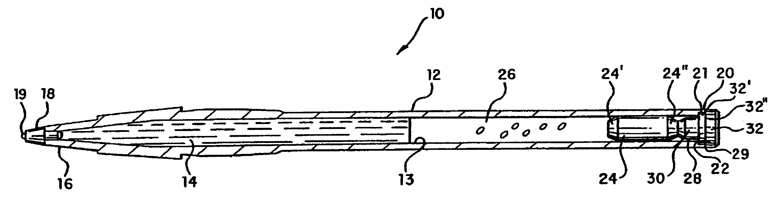 Double seal system for pressurized writing device