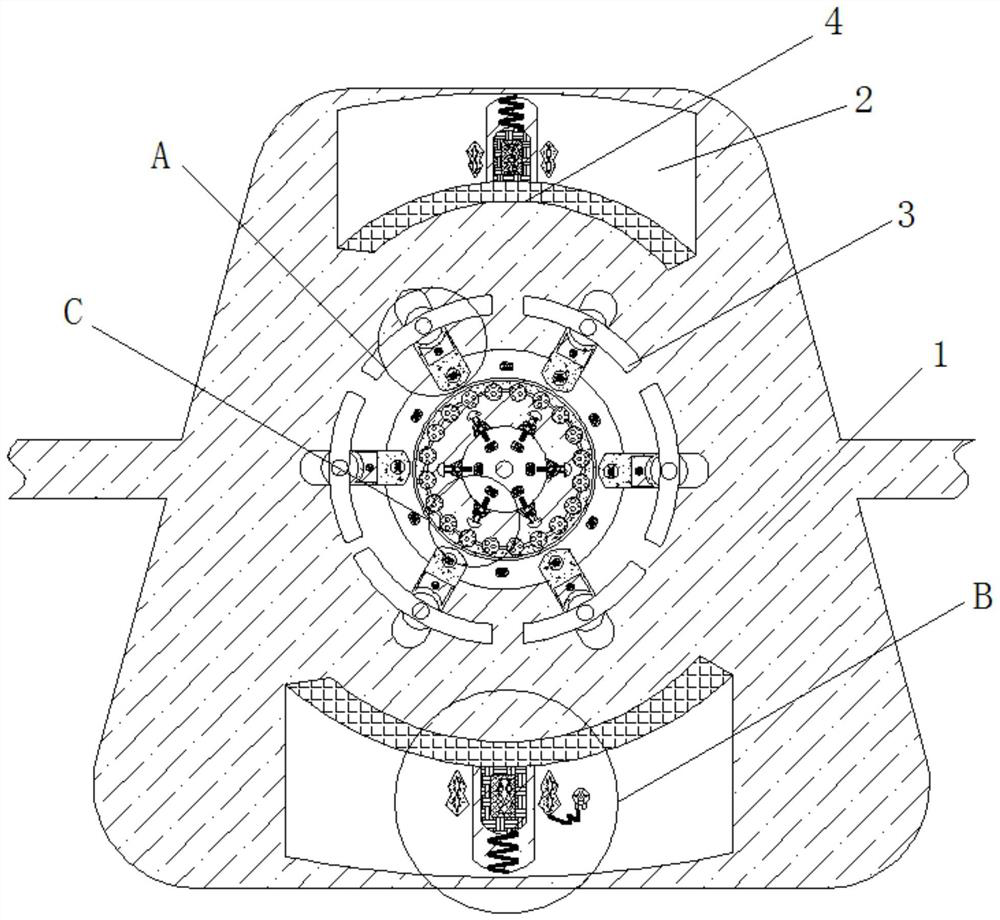 Winding adjustment anti-scattering device for clothing production cloth