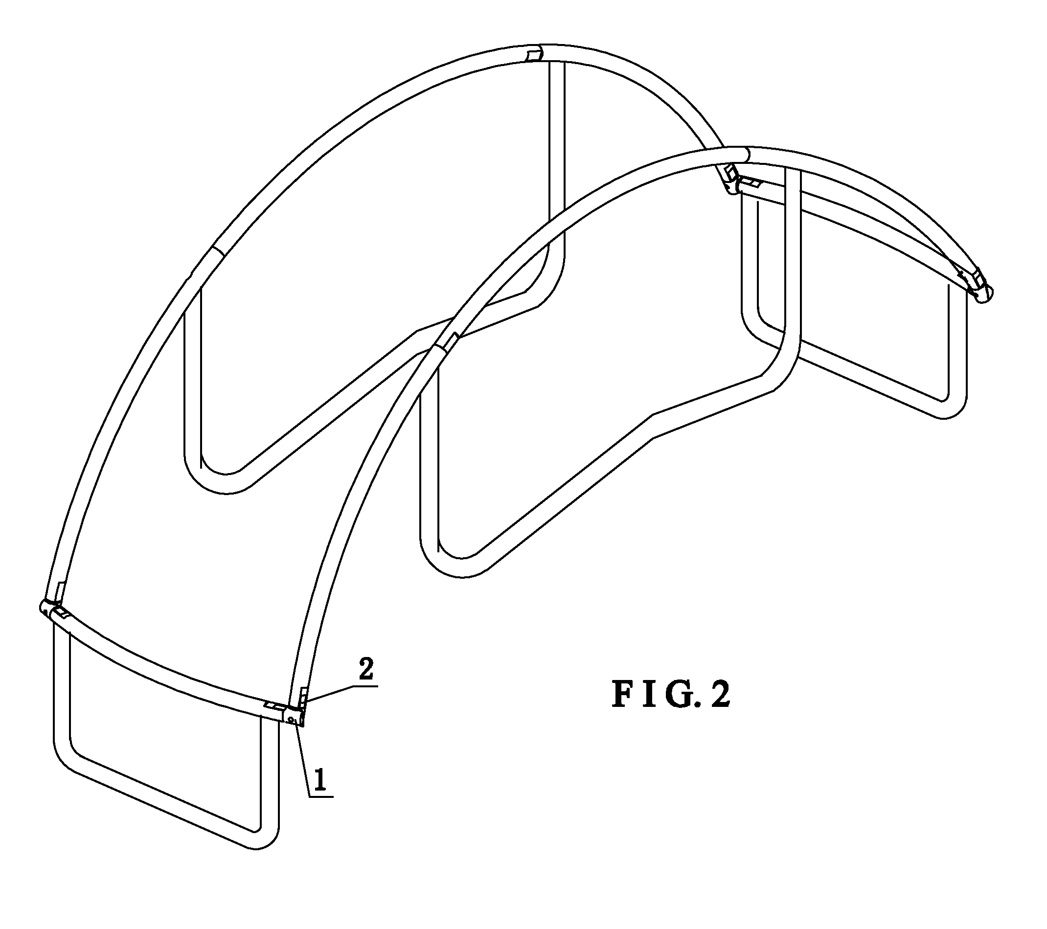 Foldable trampoline connector